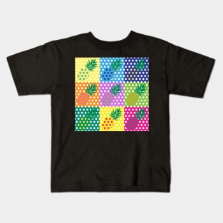 Polka Pineapple Pop Art Kids T-Shirt